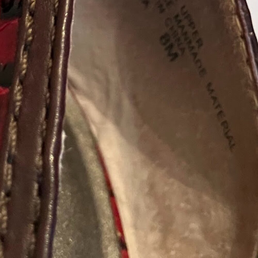 Franco Sarto Leather Snakeskin Burgundy Heels Size 8M L-IOTA - Picture 9 of 9